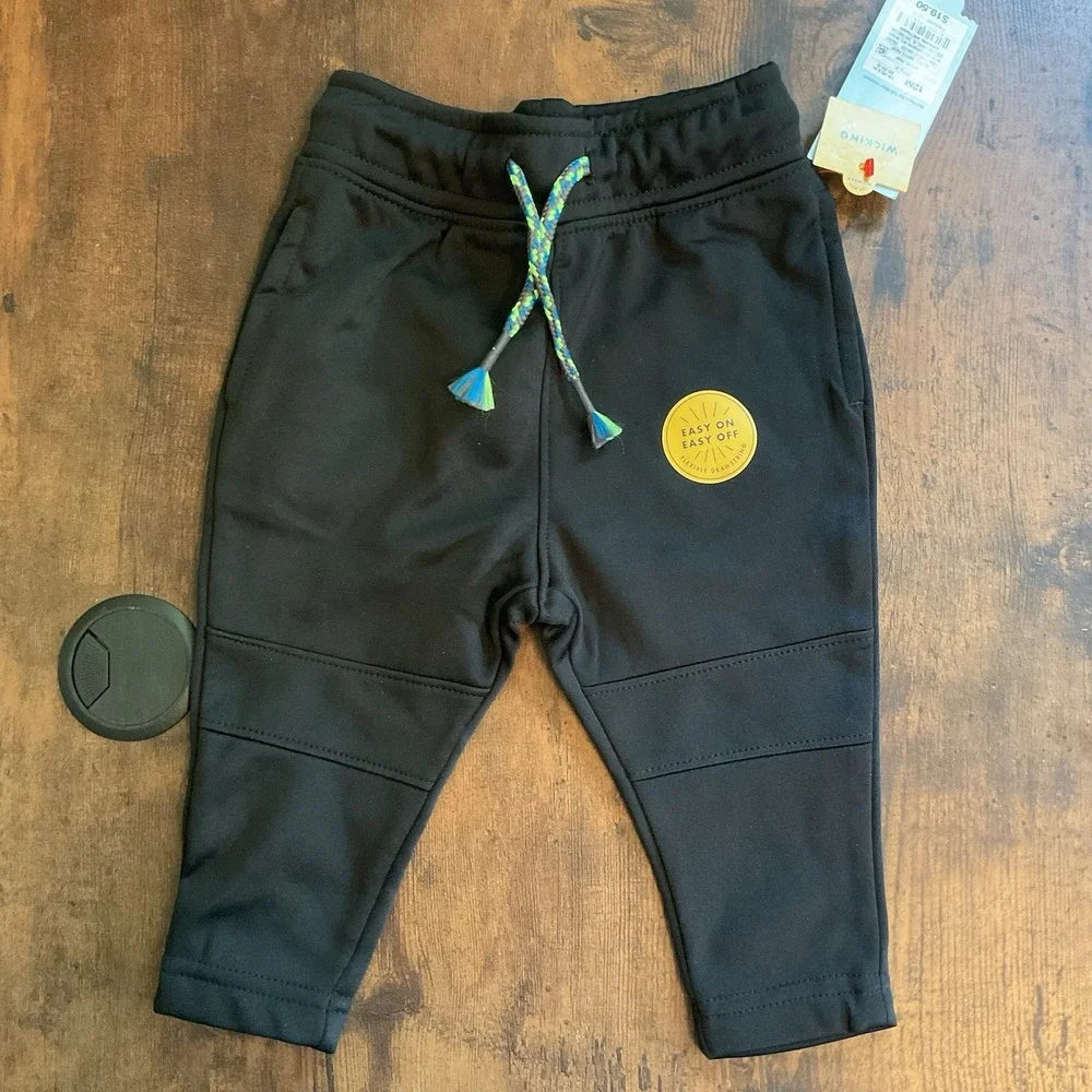 New Toddler Boys' 2pk Athletic Jogger Pull-On-Pants - Cat &‎ Jack Black 12M